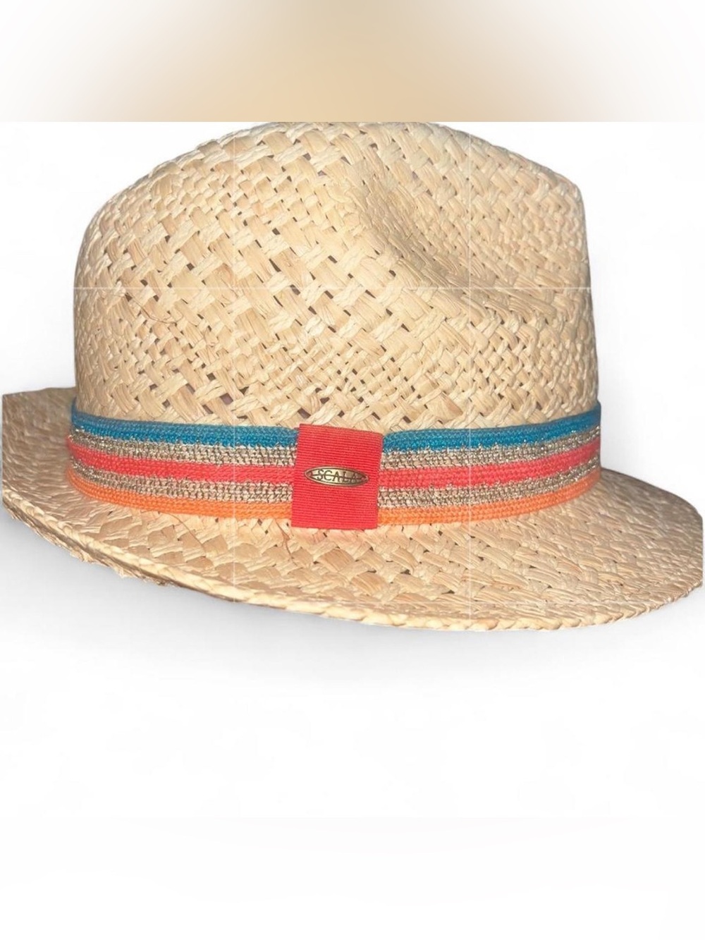 Women’s Scala Pronto Raffia Toyo Fedora Beach Hat 56cm